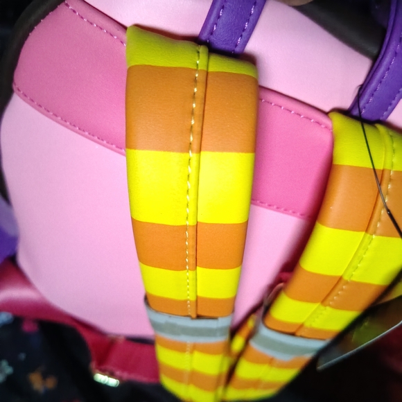 Loungefly Pink and Purple Backpack with Floral Accents - Picture 5 of 13